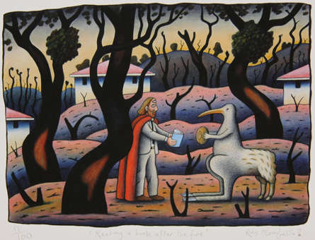 Reading a book after the fire