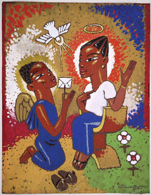 Annunciation by Nigerian artist Paul Woelfel